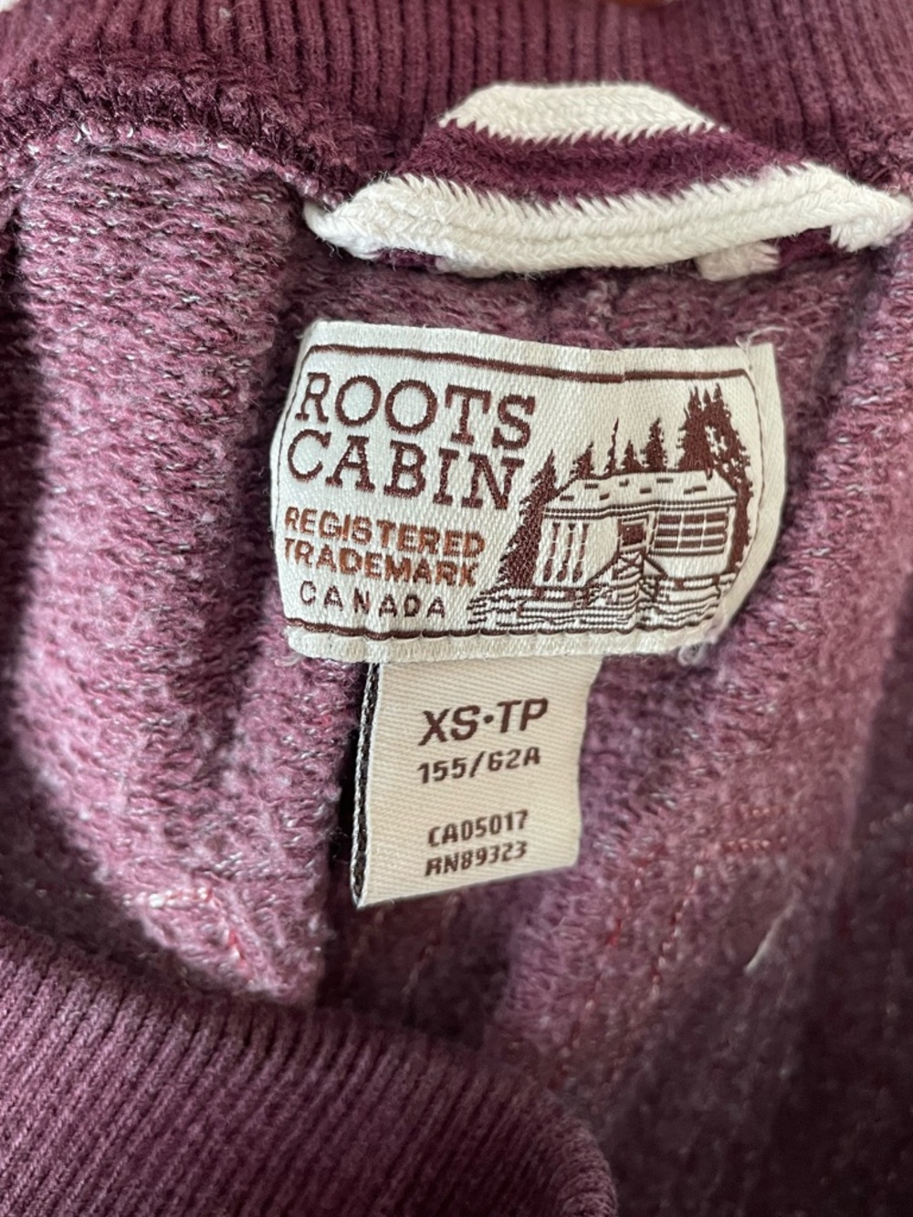 Roots Cabin Burgundy Salt and Pepper Logo Sweatpants Size XS - Picture 3 of 9